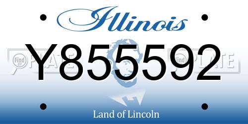 Y855592 Illinois License Plate