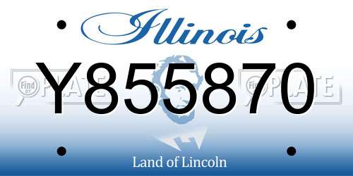 Y855870 Illinois License Plate