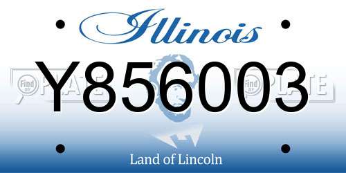 Y856003 Illinois License Plate