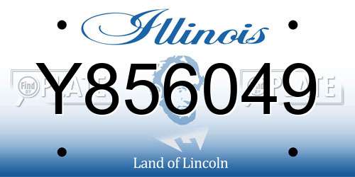 Y856049 Illinois License Plate