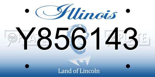 Y856143 Illinois License Plate
