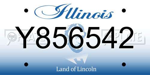 Y856542 Illinois License Plate