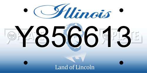Y856613 Illinois License Plate