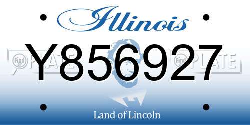 Y856927 Illinois License Plate