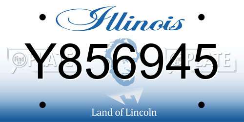 Y856945 Illinois License Plate