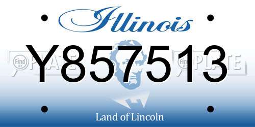 Y857513 Illinois License Plate