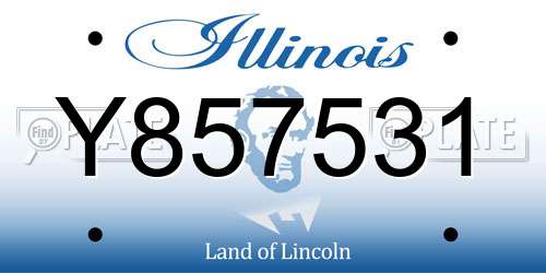 Y857531 Illinois License Plate