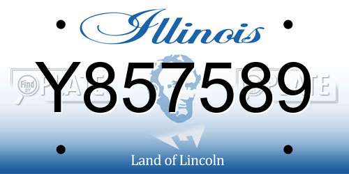 Y857589 Illinois License Plate