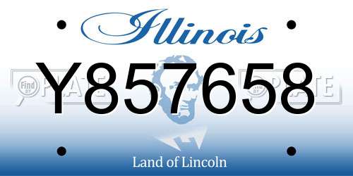 Y857658 Illinois License Plate