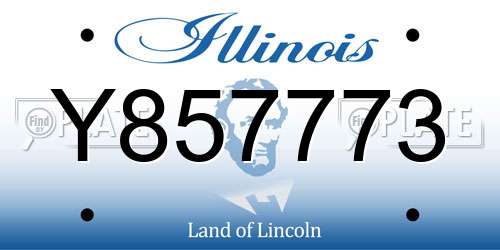 Y857773 Illinois License Plate