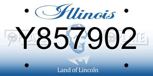 Y857902 Illinois License Plate