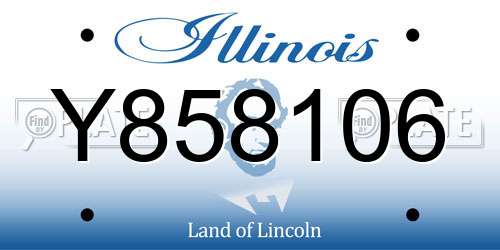 Y858106 Illinois License Plate
