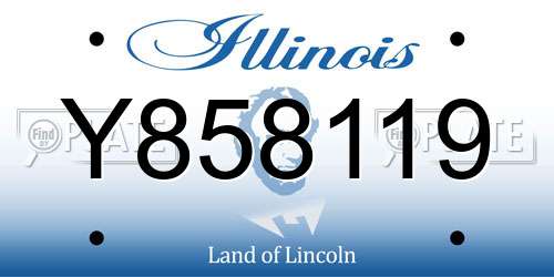 Y858119 Illinois License Plate