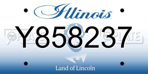 Y858237 Illinois License Plate