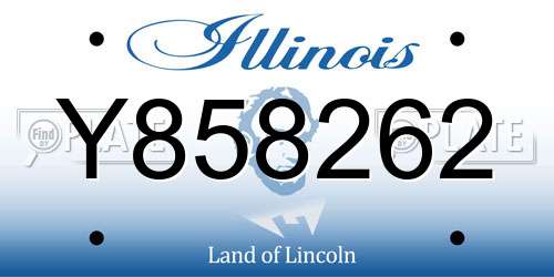 Y858262 Illinois License Plate