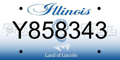Y858343 Illinois License Plate