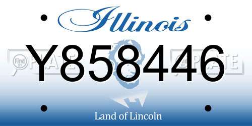 Y858446 Illinois License Plate