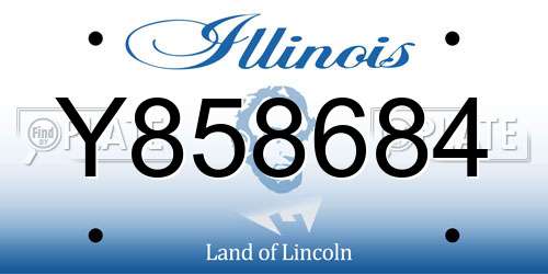 Y858684 Illinois License Plate