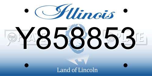 Y858853 Illinois License Plate