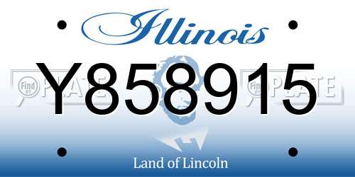Y858915 Illinois License Plate