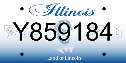 Y859184 Illinois License Plate