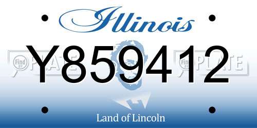 Y859412 Illinois License Plate