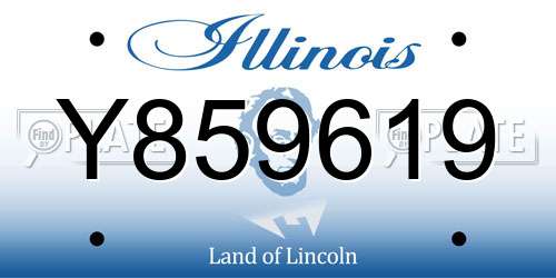 Y859619 Illinois License Plate