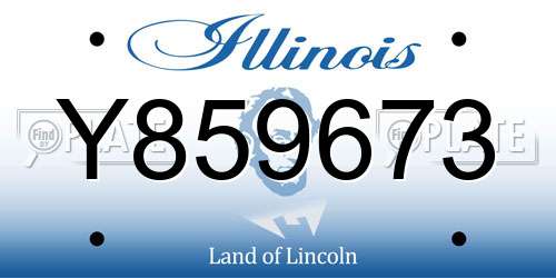 Y859673 Illinois License Plate