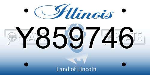 Y859746 Illinois License Plate