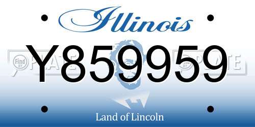 Y859959 Illinois License Plate