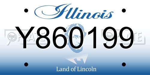 Y860199 Illinois License Plate