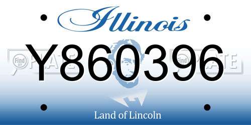 Y860396 Illinois License Plate