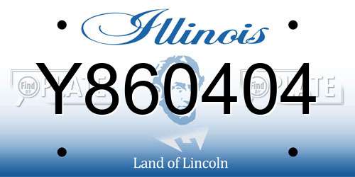 Y860404 Illinois License Plate