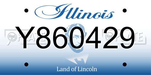 Y860429 Illinois License Plate
