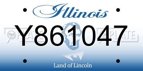 Y861047 Illinois License Plate