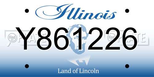 Y861226 Illinois License Plate