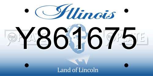 Y861675 Illinois License Plate