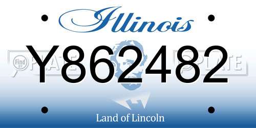Y862482 Illinois License Plate