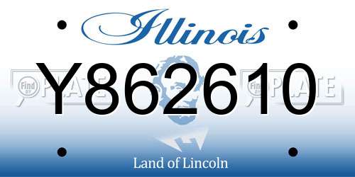 Y862610 Illinois License Plate