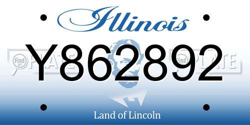 Y862892 Illinois License Plate
