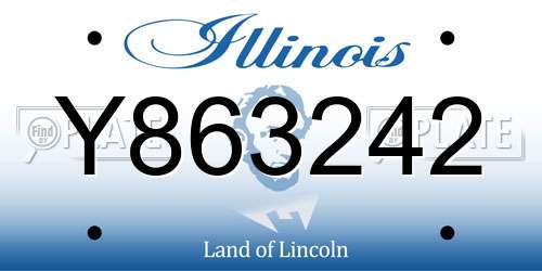 Y863242 Illinois License Plate