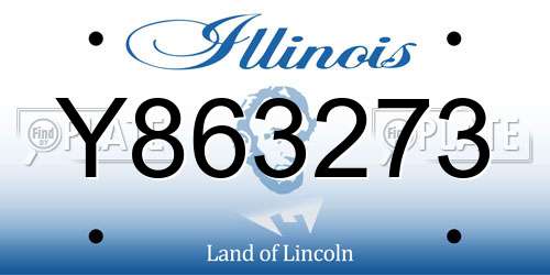 Y863273 Illinois License Plate