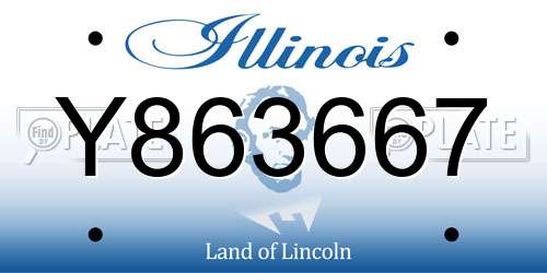 Y863667 Illinois License Plate
