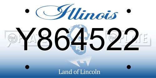 Y864522 Illinois License Plate