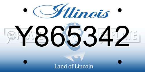 Y865342 Illinois License Plate