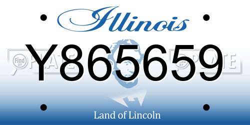 Y865659 Illinois License Plate
