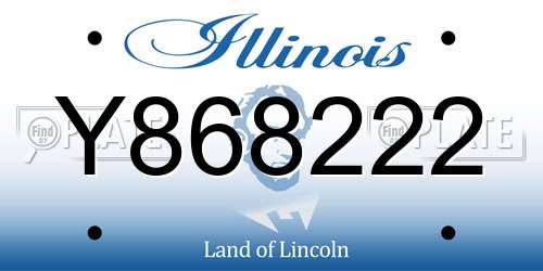 Y868222 Illinois License Plate