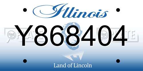 Y868404 Illinois License Plate