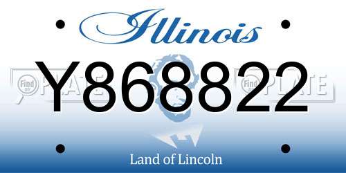 Y868822 Illinois License Plate
