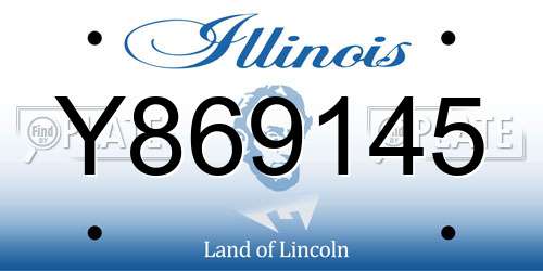 Y869145 Illinois License Plate